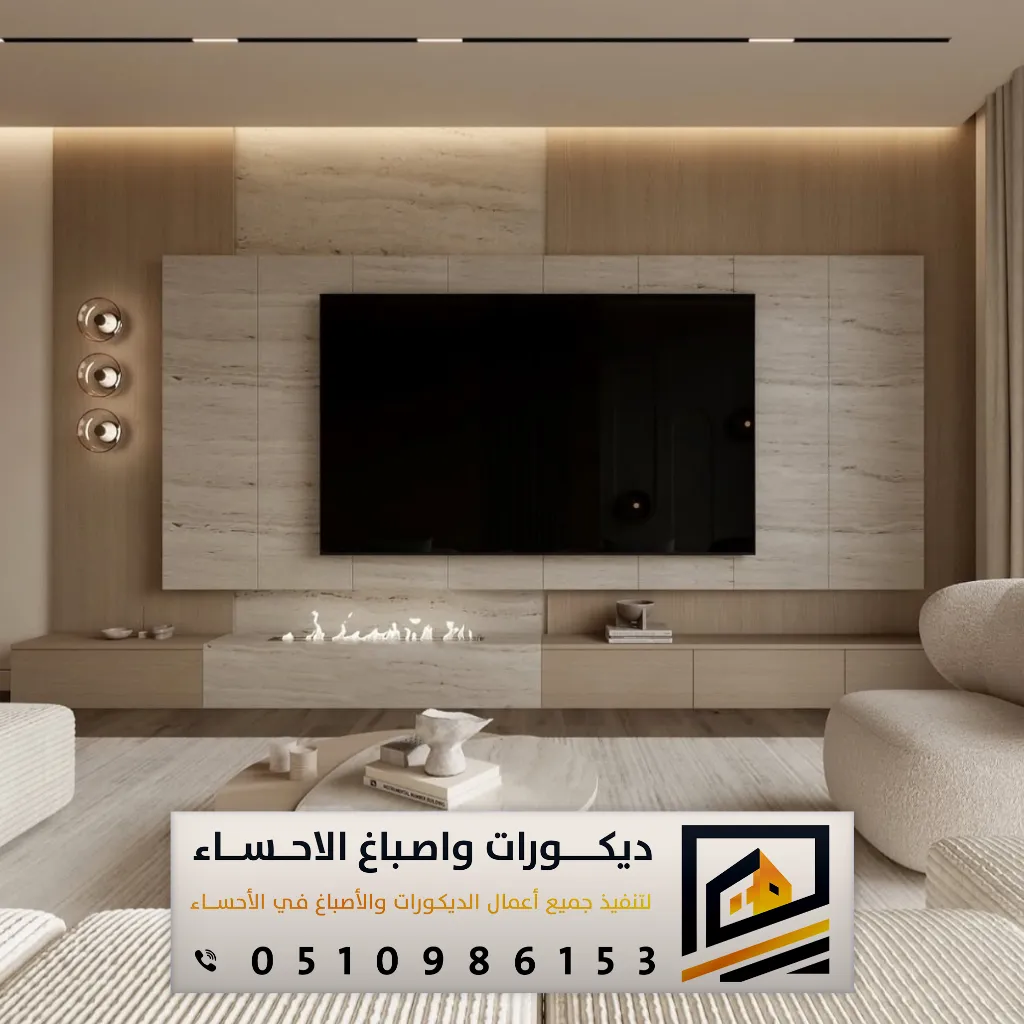 ديكور حائط شاشة التلفزيون في الأحساء